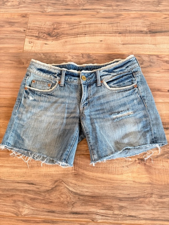 American Eagle Outfitters Pants - American Eagle Outfitters Light Blue Frayed Hem Denim Shorts Lace Detail